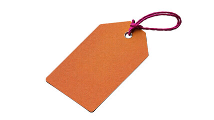 Vibrant price tag with striking typography and string isolated on white background for effective branding