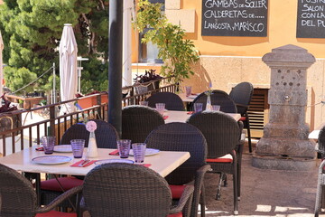 Sonniger Frühsommertag in Port de Soller auf der Spanischen Mittelmeerinsel Mallorca	