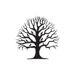 vector set of birds at tree