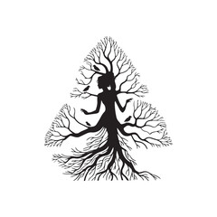 woman beauty tree template