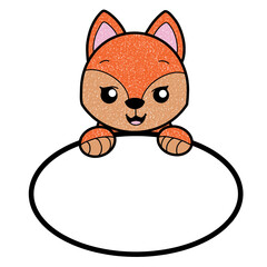 Fox cartoon character name label icon