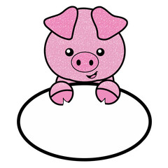 Fototapeta premium Pink Pig Sticker Design - Printable SVG Clipart