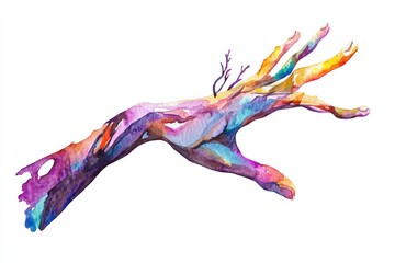 Fototapeta premium A watercolor illustration of a hand stretching out to grab something