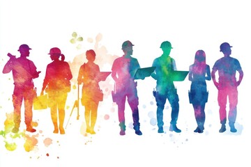 Fototapeta premium A group of people standing together, varying ages and backgrounds