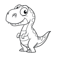 Funny T-Rex Line Drawing Color Page Illustration