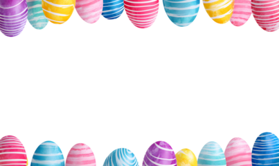 easter eggs striped colorful border frame