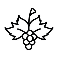 Berry With Leaf  Icon Illustration