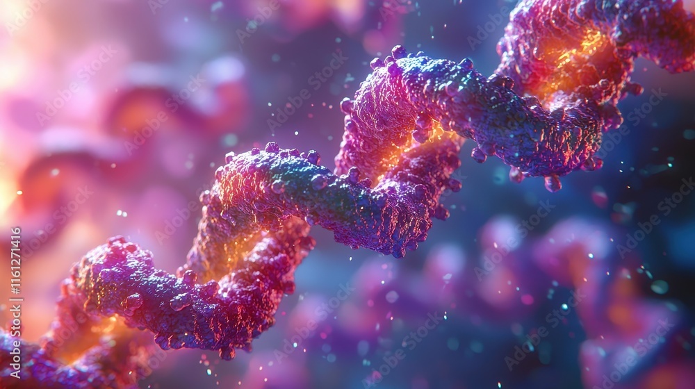 Poster dynamic molecular structure abstract environment 3d visualization science colorful energy flow