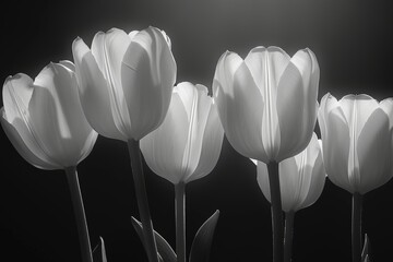 Obraz premium A vibrant bouquet of tulips showcasing a spectrum of colors and elegance in floral design