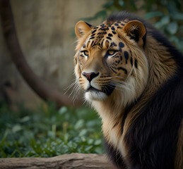 Naklejka premium close up portrait of a tiger AI generative 