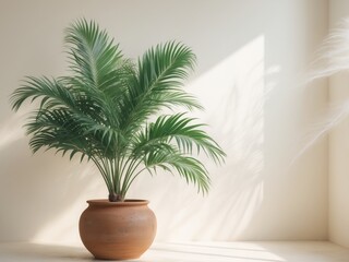 Lush Green Parlor Palm Plant in Brown Pot Indoor Plant Houseplant