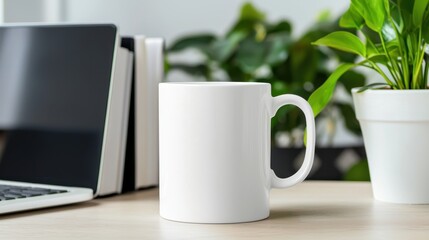 Morning coffee routine home office product photography cozy environment close-up minimalist concept
