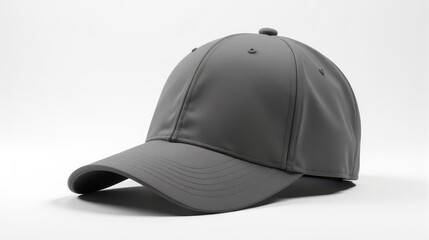 Fototapeta premium A sleek white baseball cap isolated on a clean white background, showcasing minimalist style and modern design