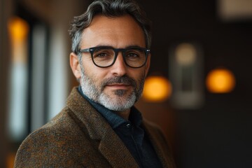 business businessman office mature middle aged meeting man portrait corporate manager black created using ai technology, Generative AI