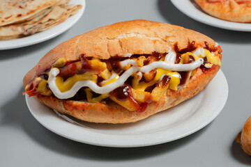 Doner kebab isolated on plate