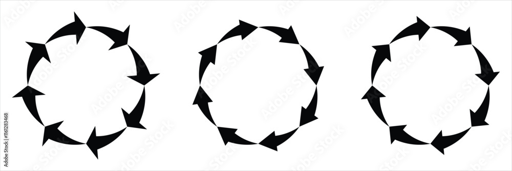 Poster circle arrow icon set. circular arrow icon, refresh, reload, rotation arrow icon symbol sign, vector