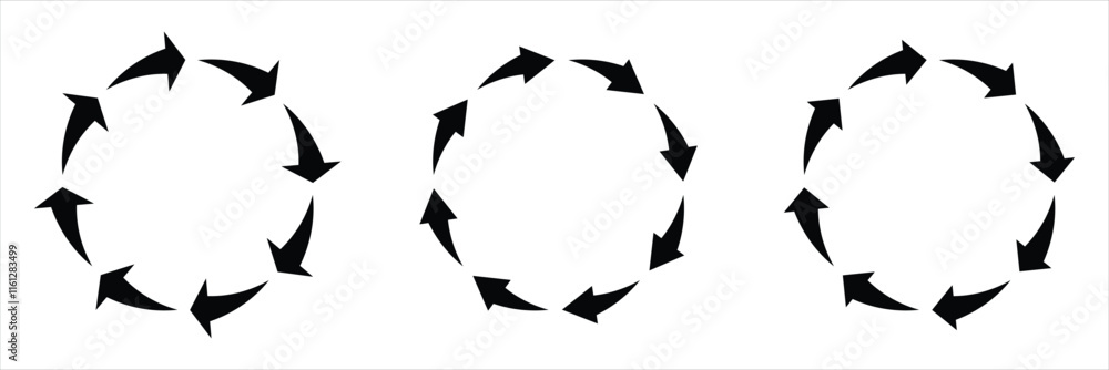 Poster circle arrow icon set. circular arrow icon, refresh, reload, rotation arrow icon symbol sign, vector