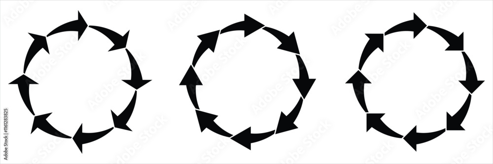 Poster circle arrow icon set. circular arrow icon, refresh, reload, rotation arrow icon symbol sign, vector