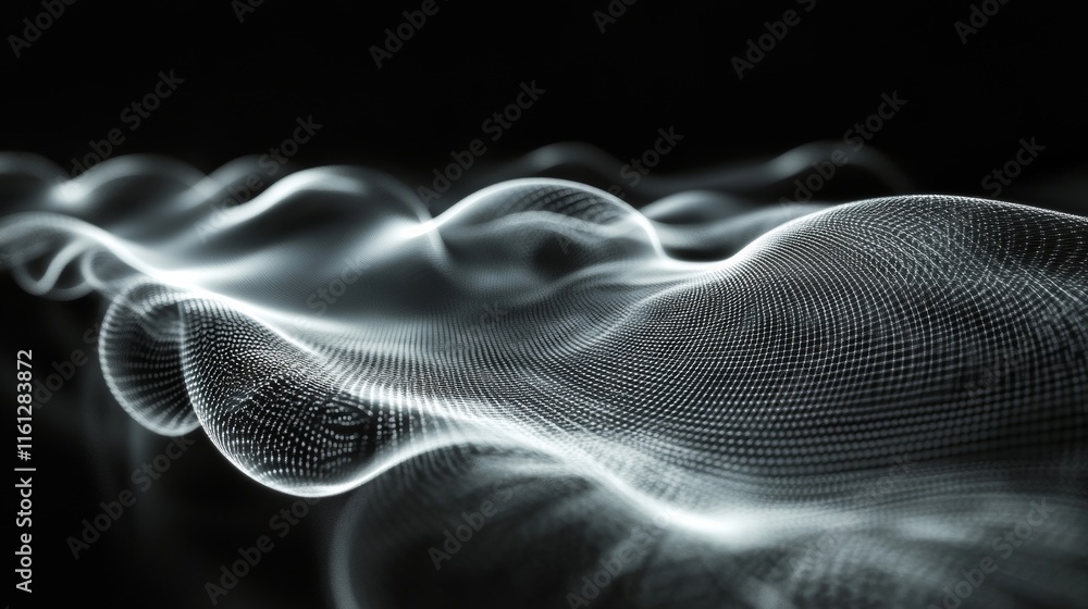 Aufkleber magnetic pulses shift through dynamic digital fields., generative ai