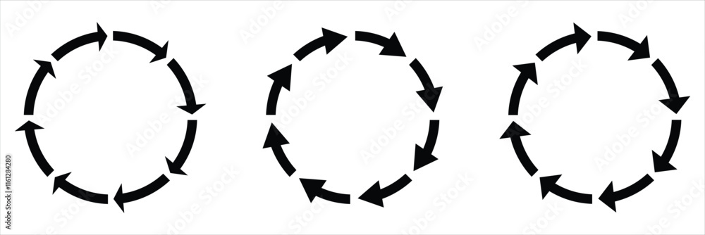Aufkleber circle arrow icon set vector illustration. refresh, reload, set of circle arrows rotating, different