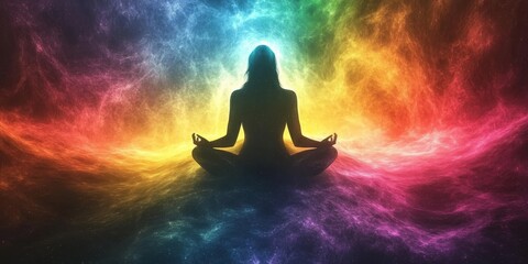 mystic auras ripple through glowing surreal cosmic landscapes., Generative AI