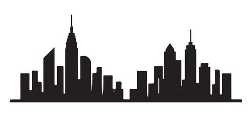 Stunning City Skyline Silhouette Illustration