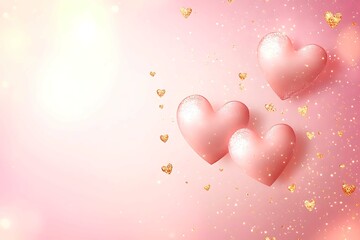 An abstract Valentine's Day background filled with swirling hearts in vibrant reds and pinks, evoking love and romance in a dreamy design.
