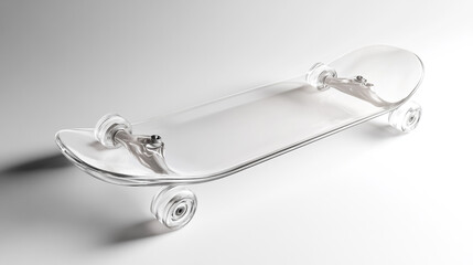 Sleek Transparent Skateboard on Light Background