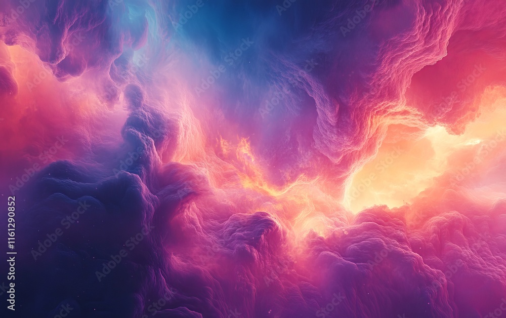 Poster flows shift into vibrant surreal abstract dreamscapes., generative ai