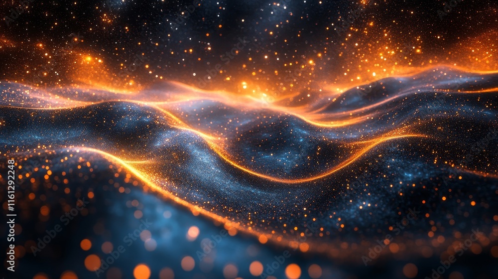 Poster patterns shift through dynamic surreal cosmic visuals., generative ai