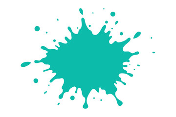 Fototapeta premium Turquoise paint splatter on white background