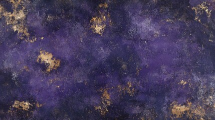 Obraz premium Luxurious purple and gold textured background with distressed design