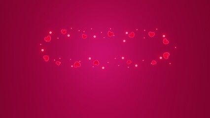 pink hearts and glitters bokeh card 