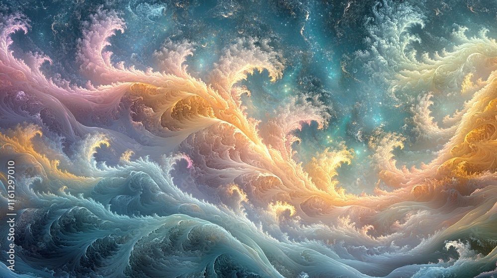 Aufkleber pastel swirls pulse through ethereal dreamlike wave patterns., generative ai