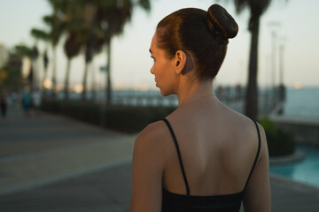 Elegant Profile at Sunset by the Water