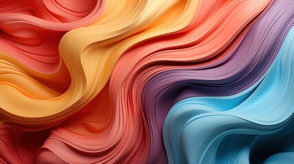 Fototapeta premium A colorful, abstract painting with a wave-like pattern