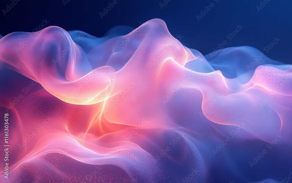 Aufkleber soft fog pulses through glowing abstract dreamlike art forms., generative ai