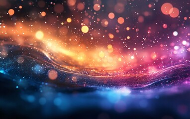 Obraz premium effects shift into surreal glowing digital dreamscapes., Generative AI