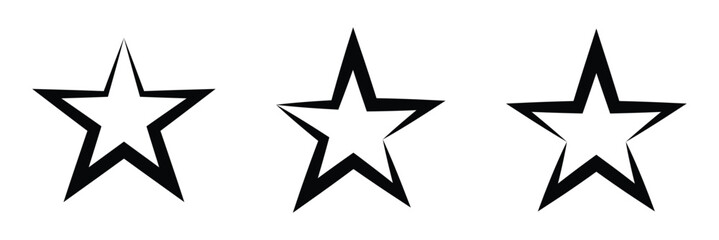 Black star. Black star symbol in line style.