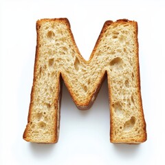 Delicious Toast Shaped Like The Letter M In A Light Brown Color