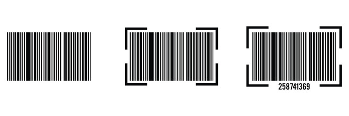 Bar code. Realistic barcode icon. Barcode scanner icon vector icon set.