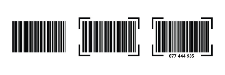 Bar code icon. Barcode vector icon illustration isolated on white background.