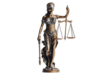 statue of justice on white