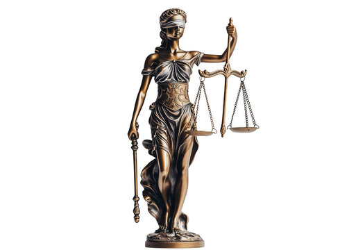 statue of justice on white