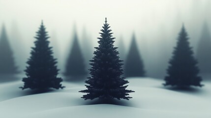Fototapeta premium Negative space Christmas trees