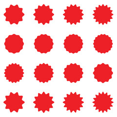 Set of vector starburst, sunburst badges. Starburst speech bubbles. Vector set of starburst, sunburst icons. Black Sunburst Promo Tags. Flat vintage stickers, labels on white background.