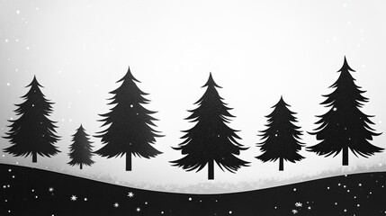 Negative space Christmas trees