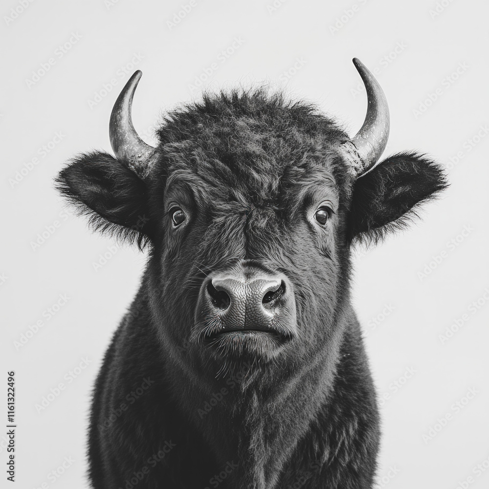 Poster Buffalo Isolated On White