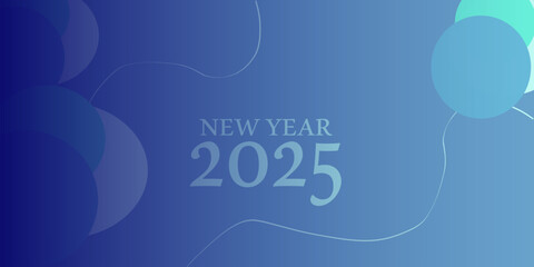 NEW YEAR 2025 WISHES CARD BACKGRUND, blue background with circles