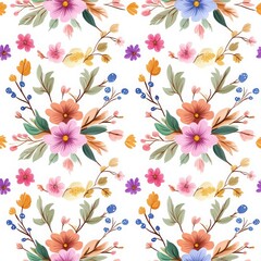 Fototapeta premium Colorful Floral Seamless Pattern Design